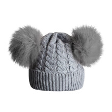 kids Winter Hat,Hat Children Baby Knitting Wool Pom Pom Winter Warm for Cold Weather,Winter Hats for Kids,Z01 Grey,One Size