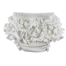 Girls Cotton Ruffle Bloomers – Soft, Breathable Princess-Style Underwear for 6–12M, White; Compatible with Baby Girl Clothes