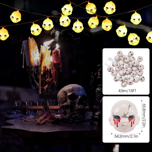 Φωτιστικά LED σε σχήμα νεκροκεφαλής για Halloween Taplcvy-236 ιντσών – Λάμπες με κεφαλή 1