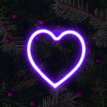 Solas Oíche Neon, Comharthaí Neon LED Solas Oíche Croí Soilse Neon Soilse Neon do Pháistí Seomra Leapa Ceallraí Oibrithe le USB