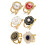 6-delte skjerfklemmer i legering med strass 1