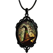 Colar com pingente de morcego gótico – Corrente de corda vintage, 45+5cm