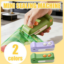 Mini sigillatrice per sacchetti con taglierina e magnete, viola, 1 pezzo