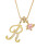 Heart-shaped diamond-encrusted initial pendant necklace 1