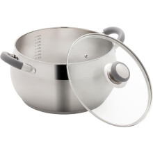 Olla de acero inoxidable de 7 cuartos con tapa de vidrio