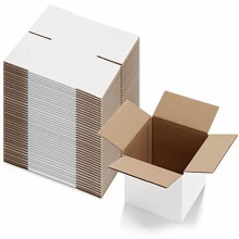6x6x6 Inches Shipping Boxes Set of 40, White Corrugated Cardboard Box for Packing Mailing Small Business