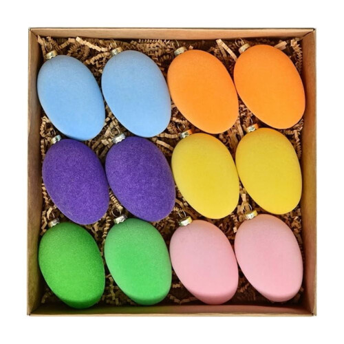 Påskeeggpynt i plast, 6,4 cm