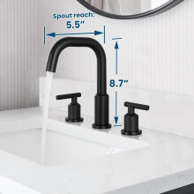 Bathroom Sink Faucet Vintage Matte Black 8 Inch 3-Hole