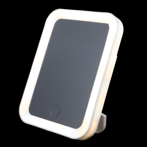 Miroir de maquillage LED à surface en verre, de bureau, 1x