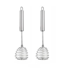 Stainless Steel Spring Whisk, Balloon Whisk Egg Beater for Blending, Whisking, Beating or Stirring 2 Pcs