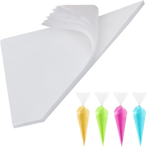 Sacos de confeitar descartáveis transparentes de 8 polegadas (20 cm), pacote com 100 unidades.