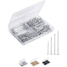 200pcs Hardware Nail Assortment Kit with Storage Case, Heavy Duty Wall Hanging and Woodworking Nails, High-Strength Metal Picture Frame Hanging Set