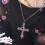 Retro punk ketting van legering met kruishanger 2