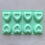 Forma de silicone antiaderente em formato de coração para bolo, 8 cavidades, verde, 11,5 x 6,77 polegadas. 1