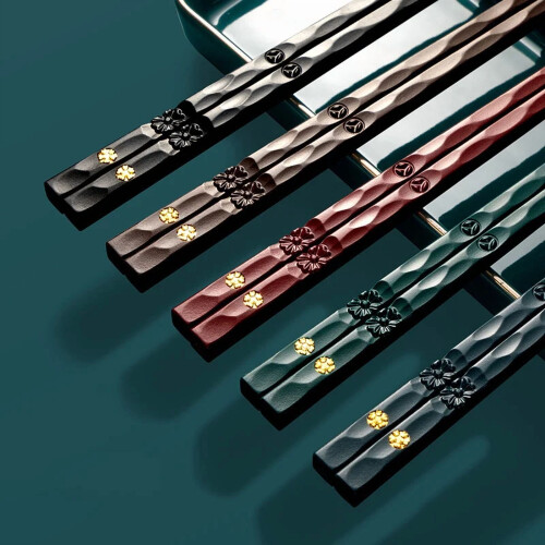 Επαναχρησιμοποιήσιμα κινέζικα chopsticks από κράμα αλουμινίου, αντιολισθητικά, 5