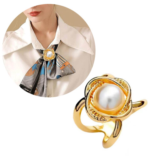 6-delte skjerfklemmer i legering med strass 1