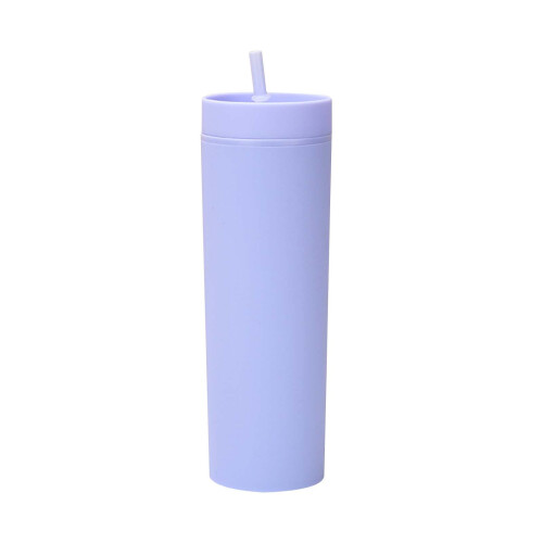 Λεπτό ποτήρι 16oz με ακρυλικό γυαλιστερό καπάκι και καλαμάκι – Διπλό τοίχωμα,