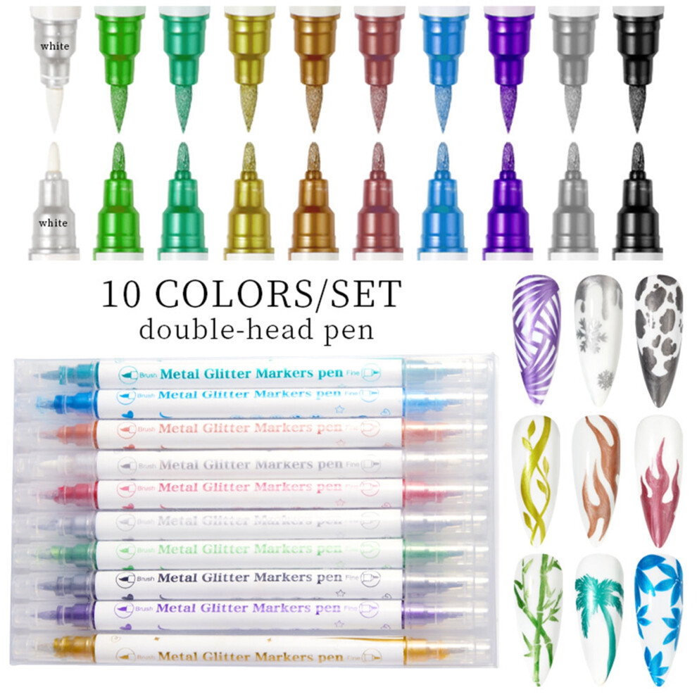 Magiart Waterproof Nail Art Pen Set, 12 Colors, 0.5mm Fine Tip, Quick-Drying, for Dotting/Painting/Lining â Compatible with All Nails
