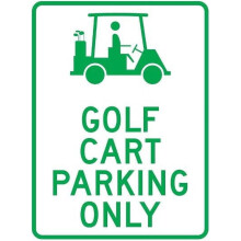 Golf Cart Parking Only Warning Sign – Aluminum Metal Safety Sign, 16x12 Inch, Compatible with Indoor/Outdoor Use
