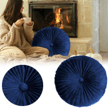 Decorative Throw Pillow, Velvet Round Pillow, 14 Inch Accent Cushion, Pumpkin Design Pillow Cover, Soft Plush Decor Pillow, for Sofa, Chair, Bedroom