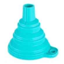 Opvouwbare trechter, praktisch en rekbaar keukengereedschap, roze, groen, blauw, nieuw binnen! Mini siliconen gel vouwbaar