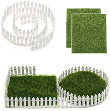 Bordure de jardin de 1 m et 2 rouleaux de gazon artificiel de 15 x 15 cm