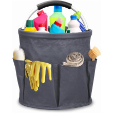 Cleaning Cart 17L Portable Towel Organizer Dark Gray