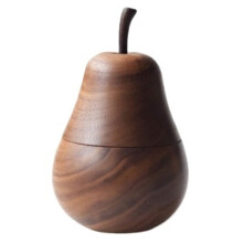 Zahnstocherhalter aus Holz in Birnenform