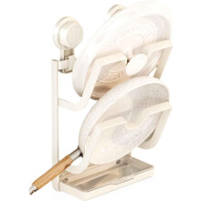 Étagère à plaques de cuisson, support à assiettes pour le rangement de la cuisine, fixation murale par ventouses, design multifonctionnel et peu