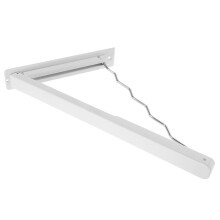 Étendoir mural pliable blanc pour buanderie avec barre antidérapante ondulée et acier inoxydable