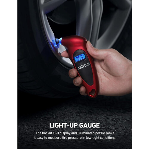 Ψηφιακός μετρητής πίεσης ελαστικών 0-150PSI, ακρίβεια 0,1PSI, οθόνη LCD με οπίσθιο 2