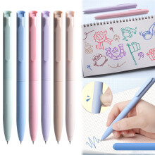Lot de 6 stylos gel rétractables 0,5 mm, encre colorée à séchage rapide, grip en silicone pour une prise en main confortable – Compatibles avec