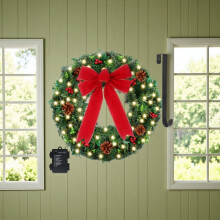 Guirlanda de Natal de 60 cm (24 polegadas) com luz branca quente, alimentada por bateria.