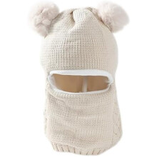 Écharpe en laine avec cache-oreilles, bonnet chaud en tricot, bonnet aviateur crocheté avec cache-oreilles pour bébés filles et garçons