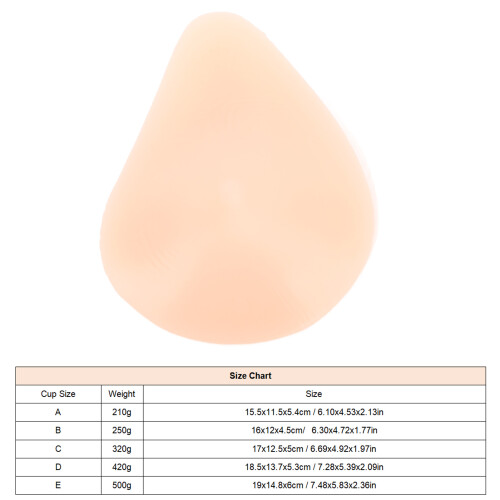 Silicone Boob Prosthesis for Mastectomy, 150ml, Left C 1