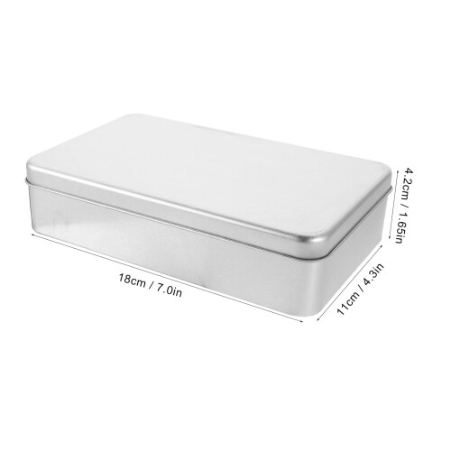 2 Pcs Rectangular Money Storage Box Tinplate Silver Coin Holder For Daily Use And Office 1