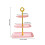 Cupcake Stand Pink Plastic 3-Tier with Gold Rim 2