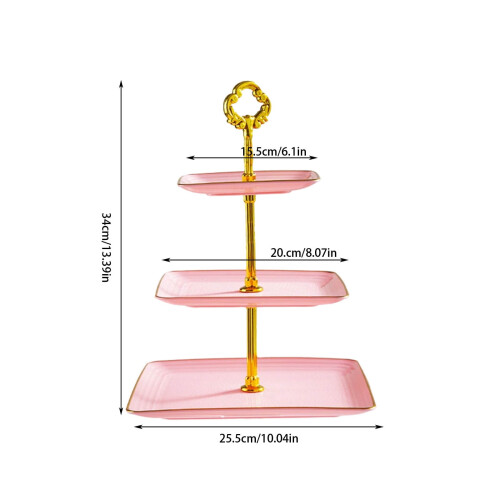 3-Tier Plastic Cupcake Stand Rectangular 1