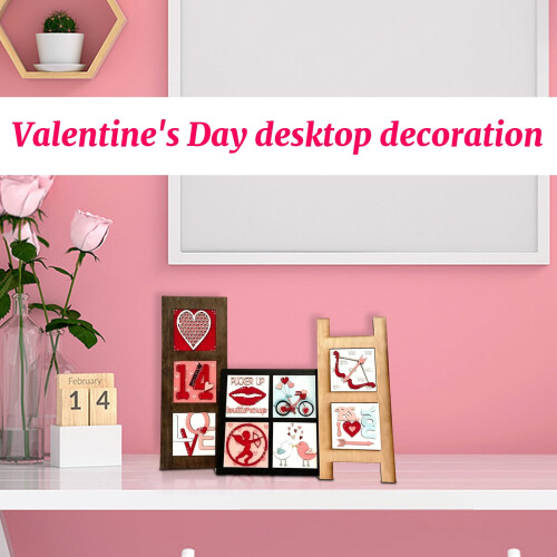 Set de semne decorative din lemn pentru Ziua Îndrăgostiților 2