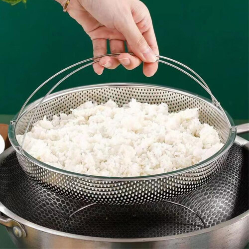 Stainless Steel Steamer Basket with Handle 1 Pc 2