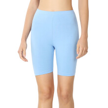 Plus size bløde bomuldsstrækbare knælange leggings fitness sport biker shorts