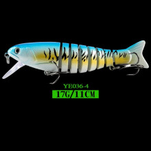 2PC Fishing Lures Jigs Multi-Section Fish Five-Color UV Printed Plastic Hard Lure Set Minnow