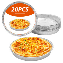 20PCS 10" Disposable Aluminum Pizza Pans, Oven-Safe Round Pie/Cake Trays, Rust-Free Bulk Set for Kitchen, Restaurant & Home Use