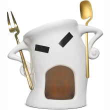 Chocolate Fondue Mug Set with Fork and Scoop, Ceramic, 1 Set