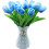 Artificial PU Tulip Bouquet for Wedding Decor, Blue, 24 Count 3