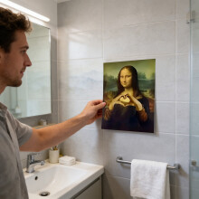 Mona Lisa paródia vászonkép fakeretben