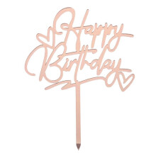 Personalized Acrylic Birthday Cake Topper, Reusable “Happy Birthday” & Rose Decor for Ki-ds Parties and Ba-by Showers