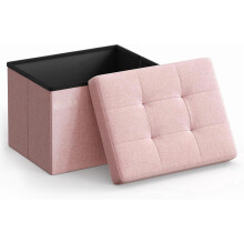 Folding Storage Ottoman Jelly Pink 12.2x16.1x12.2 in