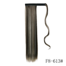 22-34 tommer lang lige hestehale syntetiske extensions varmebestandigt hår wrap around pony paryk til kvinder