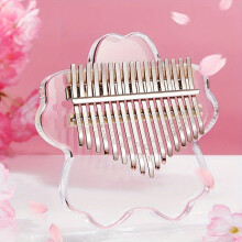 Cherry Blossom Crystal Kalimba - Transparent Cherry Blossom Thumb Piano, 17 or 21 keys available, acrylic body, includes case.